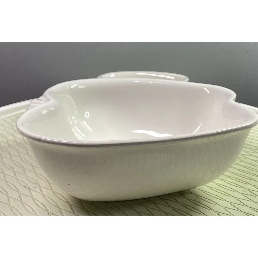 PFALTZGRAFF Vintage APPLE Shaped Set of TWO White bowls EUC‎